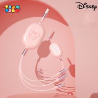 Disney Mickey Minne Winnie 3 in 1 Retractable USB Cable For Type C Iphone Android Samsung Huawei Cartoon Cute Portable Data Line