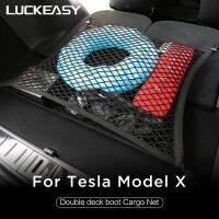 LUCKEASY Interior Modification Double Deck Boot Cargo Net For Tesla Modelx 2017- 2022 Prevent Items From Rolling And Falling