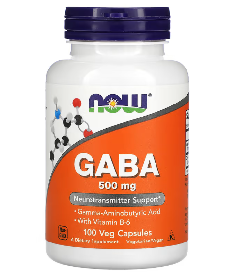 exp2025-กาบา-now-foods-gaba-with-vitamin-b-6-500-mg-100-veg-capsules