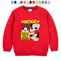 Mickeys เสื้อกันหนาวสำหรับเด็กหญิงเด็กชายฤดูใบไม้ผลิฤดูใบไม้ร่วงเสื้อคอตตอนแขนยาวลายการ์ตูนเด็กน่ารัก13สี/1-10ปี Baju Anak เสื้อแขนยาวคอกลม0000