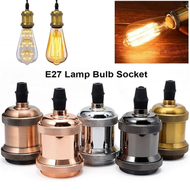 Vintage Lamp Socket E27 Base E26 Bulb Holder Industrial Pendant Fitting Cap 110/220V DIY Retro