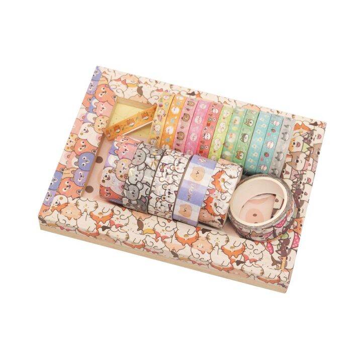 พร้อมส่ง-boxsetเทปวาชิ-เทป-washi-เทปตกแต่ง-น่ารัก-เทปกาว-ตกแต่งไดอารี่-สมุด-diy-ชิบะ-ทาสหมา-กาว-เทปกาว-กาว3m-3m-กาว2หน้า-เทปกาว-เทปกันลื่น-เทปกาวกันน้ำ-เทป