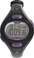 Timex Womens T5K187 Ironman Pulse Calculator Black/Purple Resin Strap Watch