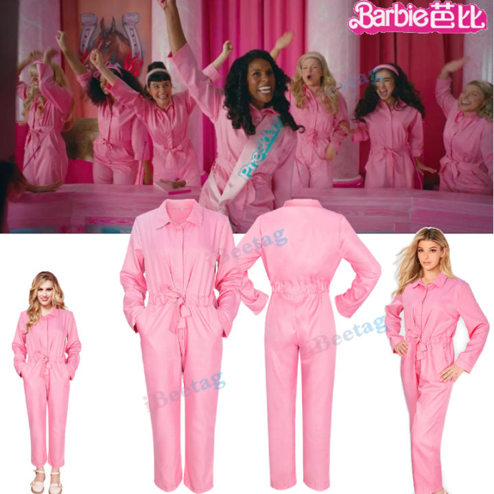 top○2023 New Movie Barbie Cheerleading Jumpsuit Party Cosplay Costume  Summer Barbie Pink Dress Gift Halloween Carnival Costumes Women 9201  Lazada PH