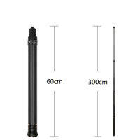 1.53เมตรคาร์บอนไฟเบอร์ยาวพิเศษที่มองไม่เห็น Selfie Stick น้ำหนักเบาปรับ Selfie Stick สำหรับ Insta360 X2 Rx Gopro