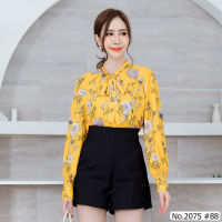 เสื้อทำงาน Maristar : No.2075 เสื้อแขนยาวพิมพ์ลาย | Printed Long Sleeve Blouse