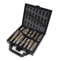 ALLSOME 99pcs 1.5mm - 10mm Titanium Coated Drill Bit Set High Speed Steel Manual Twist Drill Bits HT2386