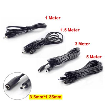 5V 2A DC Power Cable Extension Cord 1/1.5/3/5 Meter Adapter 3.5mm x 1.35mm DC Female DC Male Connector For CCTV Security Camera  Wires Leads Adapters