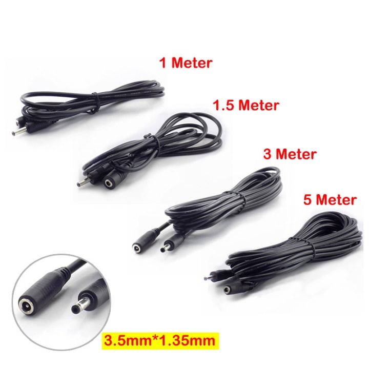 5v-2a-dc-power-cable-extension-cord-1-1-5-3-5-meter-adapter-3-5mm-x-1-35mm-dc-female-dc-male-connector-for-cctv-security-camera-wires-leads-adapters