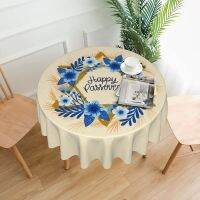 【small stationery】    HappyJewish Passover เหตุการณ์ผ้าปูโต๊ะรอบปกตารางล้างทำความสะอาดได้ TableforPartyDining ตกแต่ง