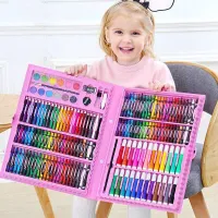 ชุดวาดรูปเด็กระบายสี 150 ชิ้น Art ดินสอสีพาสเทล อุปกรณ์สำหรับวาดภาพและระบายสี ปากกาสีน้ำ