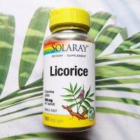 (Solaray®) Licorice Whole Root 450 mg 100 VegCaps สารสกัดจากรากชะเอมเทศ