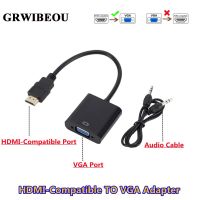 [HOT TALQQQWWEGE 583][ร้อน W] HDMI เข้ากันได้กับอะแดปเตอร์ VGA ชายกับ Famale Converter 1080จุดดิจิตอลเป็นอนาล็อกวิดีโอเสียงสำหรับแล็ปท็อปพีซีแท็บเล็ต HDMI เป็น VGA