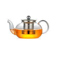 One Stop Shopping Stovetop Safe Tea Kettle Blooming and Loose Leaf Tea Maker Set 1000ml Glass Teapot with Removable Infuser