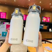 โปรแรง? Cille แท้งค์1.7L/60oz 1.3L /45.8ozแท้งค์เก็บอุณหภูมิ สแตนเลส304 มีหูหิ้ว แบบหลอดดูด มี 5สี