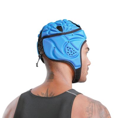 ：“{—— EVA Shockproof Headgear For Football Soccer Goalkeeper &amp; Goalie Helmet - Unisex For Youth And
