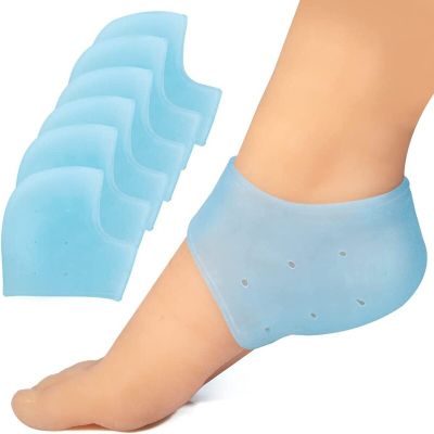 2Pcs Silicone Feet Care Socks Moisturizing Gel Heel Thin Socks with Hole Cracked Foot Skin Care Protectors Lace Heel Cover Shoes Accessories