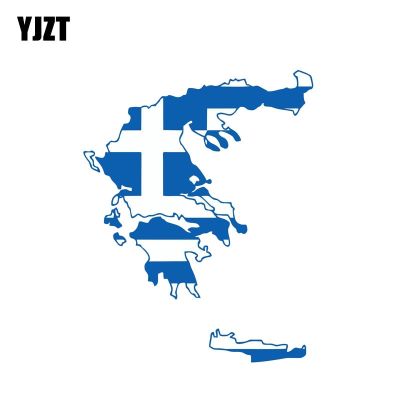 YJZT 10.4CM*13.3CM Car Styling Map Car Sticker Greece Flag Reflective Decal 6-0884 Replacement Parts