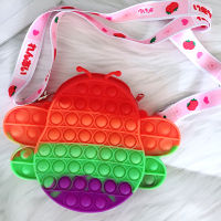 2021 Fashion Fidget Toys Push Bubbles Toy Rainbow Anti-Stress Wallet Ladies Bag Silica Simple Dimple Crossbody Bags For Girls