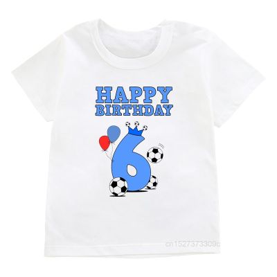 【Hot】 เสื้อยืดพิมพ์ลายฟุตบอลสุขสันต์วันเกิด1-7ปีเสื้อยืดเด็กเสื้อยืดออกกำลังกายหมายเลข8-11เสื้อสนุกสนานเด็กทารกของขวัญ