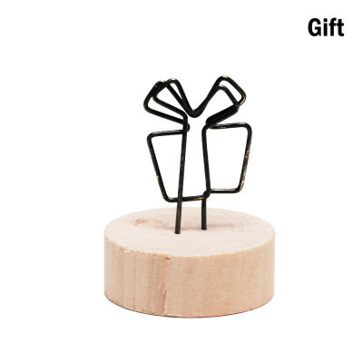 1PC 4CM Creative Round Wooden Note Picture Frame Clip Table Number Wedding Photo Holder Photo Clip Memo Name Card Pendant Holder