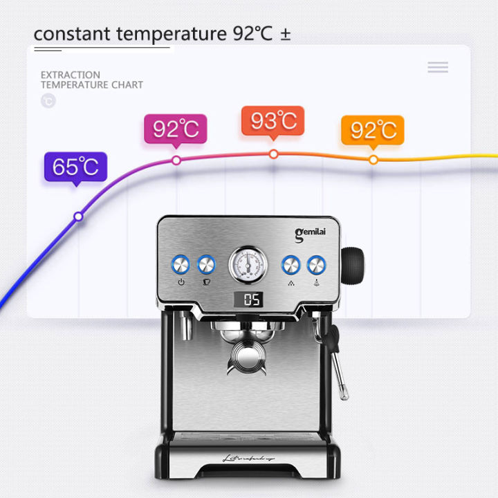 gemilai-เครื่องชงกาแฟ-เครื่องชงกาแฟอัตโนมัติ-เครื่องชงกาแฟสด-เครื่องชงกาแฟเอสเพรสโซ-การทำโฟมนมแฟนซี-1450w-semi-automatic-coffee-machine-set
