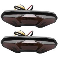 2X Motorcycle Integrated LED Tail Light Turn Signal Clear for Yamaha Mt-09 Fz-09 Mt-09 Tracer