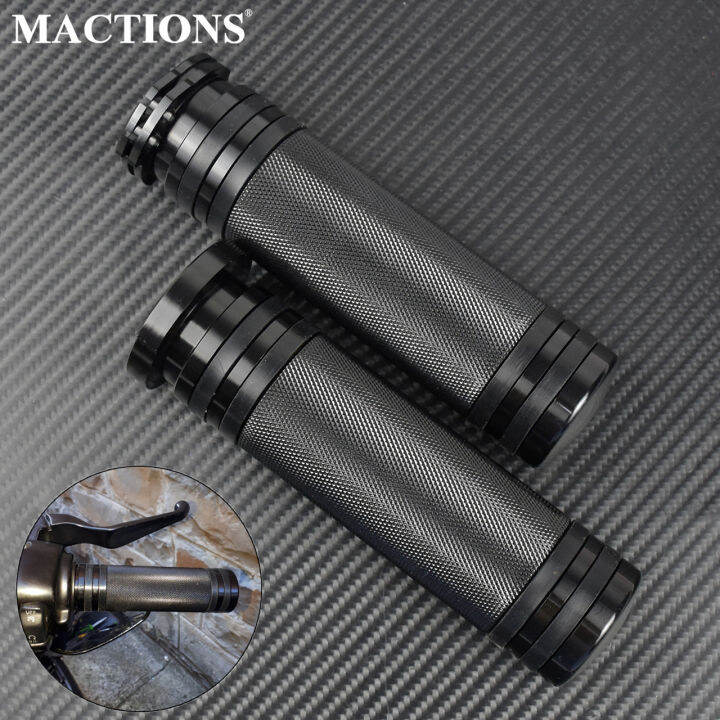 Motorcycle 1" Handlebar 25mm Black Hand Grips CNC For Harley Dyna