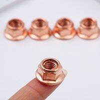 12Pcs M8 ทองแดง Flashed ท่อไอเสีย Manifold Nut ท่อไอเสีย Nuts Elbow Nuts ปฏิบัติ 8mm Nuts High Temperature Nuts Home Fasteners-SJK STORE