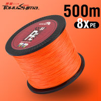 สีส้ม8X 500เมตรหล่อ PE สายการประมงถัก8 S Trand 20-132LB ซุปเปอร์แข็งแกร่ง M Ultifilament PE สายการประมง