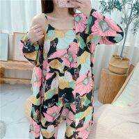 Sleeve Set Korean 3 IN 1 Sleepwear Nightwear Pyjamas