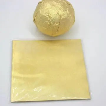 300pcs 10 x 10cm Thickening Gold Chocolate Wrapping Tin Foil Paper