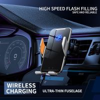 15W Car Wireless Charger Auto Car Mount Phone Holder For iPhone 14 13 12 11 Samsung Xiaomi Infrared Induction  Fast Charging Car Chargers