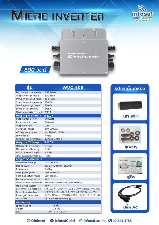 infosat-ชุดon-grid-340w-micro-inverter-พร้อมอุปกรณ์ติดตั้งครบชุด-แอพลิเคชั่นติดตามผลผ่านมือถือ