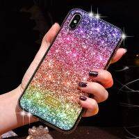 เคสมือถือไล่สีสายรุ้งสุดหรูสำหรับ iPhone 11 12 13 Pro MAX XR XR X 8 7 6 PLUS SE 2020ฝาครอบคริสตัลเพชรหรูหรา