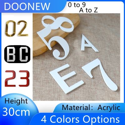 【LZ】✜♕✸  30cm English Letter Door Plate Number Sticker Apartment Self Adhesive Hotel Office Home Address Street Sign Red Copper Bronzed