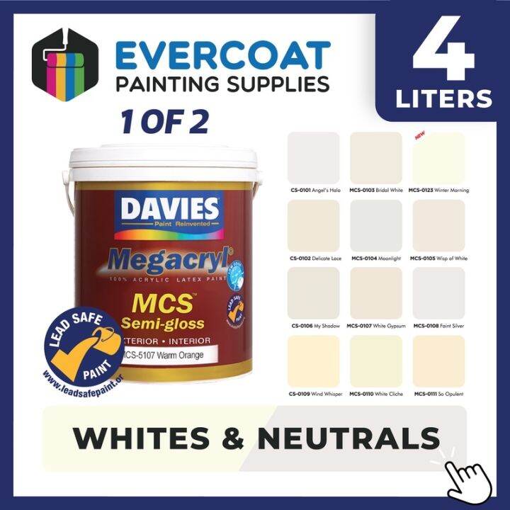 Davies Paints Megacryl SemiGloss 4Liters (Whites Neutrals) Part 1