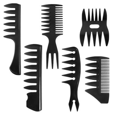 【CC】 6pcs Men Styling Hairdressing Barber Shaping Hair Comb Set Wide Accessories