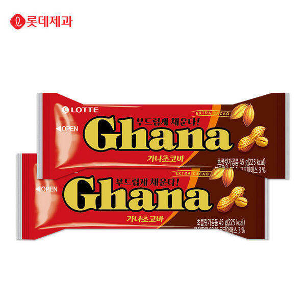 noona-mart-ขนมเกาหลี-กาน่า-ช็อคโกบาร์-รสถั่วลิสงและรสอัลมอนด์-lotte-ghana-chocolate-bar-peanut-amp-almond