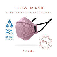 FLOW Mask by Āerde (แอร์เด้) — Pink / สีชมพู Free Size • เหมาะสำหรับออกกำลังกายเบาๆ • กรองฝุ่นละออง 99.9% PM0.1 – PM2.5 • ฟิลเตอร์นาโนไฟเบอร์ • [earthtonestore]