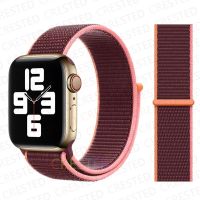 สายห่วงไนลอนสำหรับสายคาด Apple Watch 44มม. 40มม. 45มม. 41มม. 49มม. 42มม. 38มม. 44 45มม. สร้อยข้อมือ IWatch Series 8 Ultra SE 7 6 5 3สาย