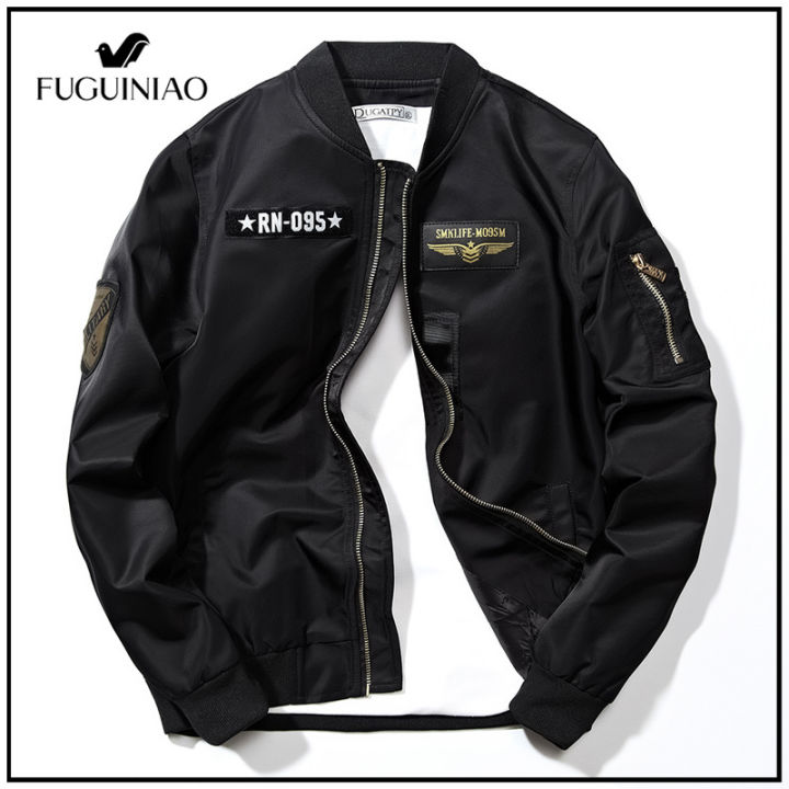 fuguiniao-2021ผู้ชายและผู้หญิงเสื้อแจ็คเก็ตลำลองเสื้อแจ็คเก็ตนักบิน-streetwear-เสื้อ-m-3xl