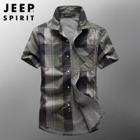 JEEP SPIRIT เสื้อเชิ้ตแขนสั้นของผู้ชาย,เสื้อผ้าฝ้ายแท้แฟชั่นแบบลำลองใส่ได้ทุกโอกาส