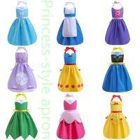 Princess Design Girls Aprons Cute Overalls Covers Mom Girl Family Apron Waterproof Eating Bibs Kids Colorful Bibs Aprons 4 Size Aprons