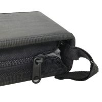 +【； DVD Organizer Sleeve Black Storage Case CD Bag Hard Double-Side Wallet Album Holder Home Zipper 40 Disc Box