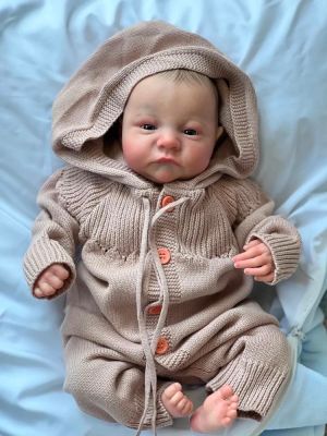 19นิ้วทาสีแล้วเกิดใหม่ตุ๊กตาเด็กฝาแฝด Levi ตื่นและขนาดทารกแรกเกิดนอนหลับ3D ผิวมองเห็นเส้นเลือดตุ๊กตามีศิลป์สะสม