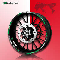 สำหรับ KAWASAKI Z750 Z 750สติ๊กเกอร์ยางล้อสติกเกอร์ติดมอเตอร์ไซค์ Z-750ขอบนอกขอบโลโก้สะท้อนแสงตกแต่งลายทางชุดคิท