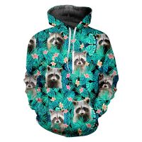 2023 style Spring And Autumn Leaf Animal Raccoon 3D Hoodies Men Women Outdoor Sweatshirts Men Clothing Unisex Hooded Coats Tops Hoody，can be customization