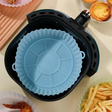 Air Fryer Oven Baking Tray Silicone Fried Chicken Basket Mat Round Square Air  Fryer Silicone Pot Liner Grill Pan Accessories