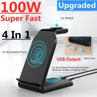 ZZOOI 100W 4 In 1 Wireless Charger Stand For iPhone 14 13 12 11 X Apple Watch  Fast Charging Dock Station for Airpods Pro IWatch 7 6